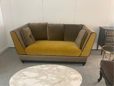 Canapé 3 places - Moutarde / Taupe